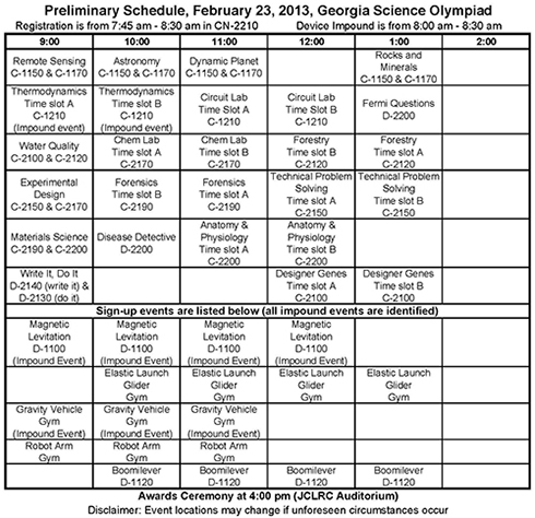 2013 Schedule